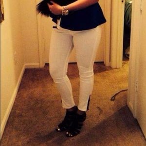 Rag & Bone White Jeggings with Black Details